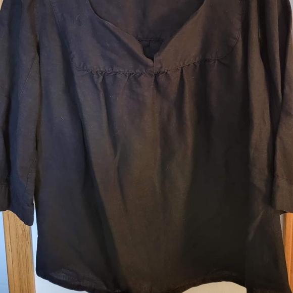 Women's Black Blouse Lane Bryant V-neck Tunic Style - Picture 2 of 3